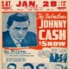 1961 concert poster featuring Johnny Cash with Flatt and Scruggs, showcasing classic American country and bluegrass live music heritage.