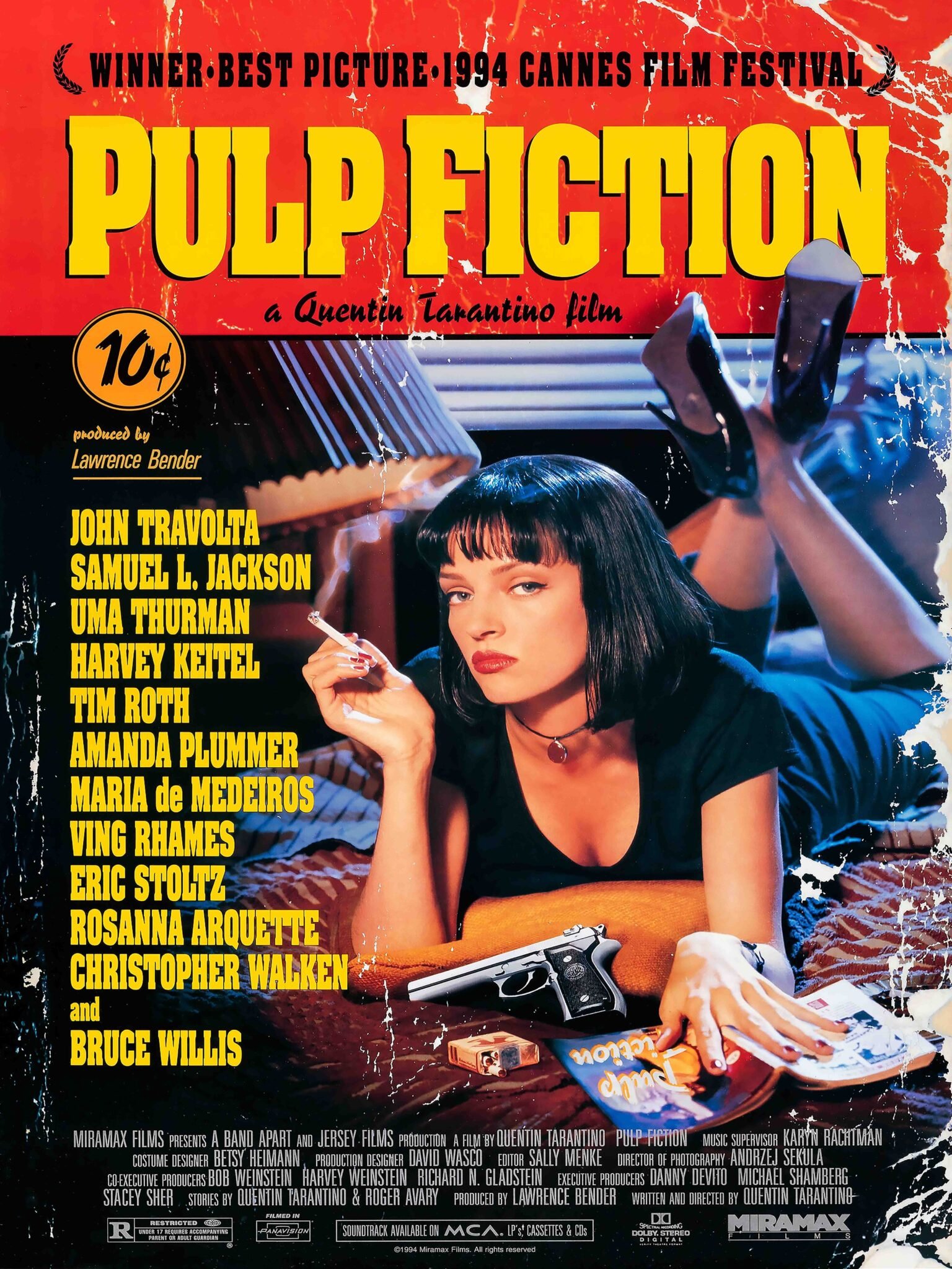 Pulp Fiction 1994 Quentin Tarantino Movie Poster Pulp Fiction 1994 Quentin Tarantino Movie Poster