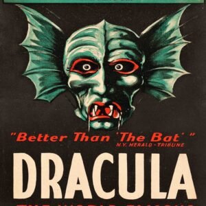 1928 Vintage Gothic Theatre Poster – Classic Dark Stage Production Print