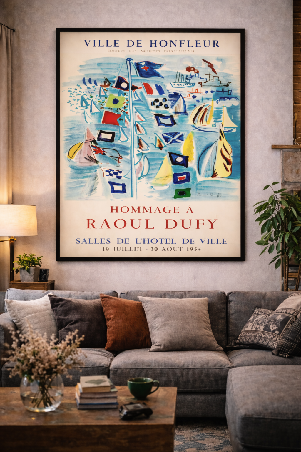 1954 French exhibition poster featuring modern art design and elegant typography 1954 French exhibition poster featuring modern art design and elegant typography