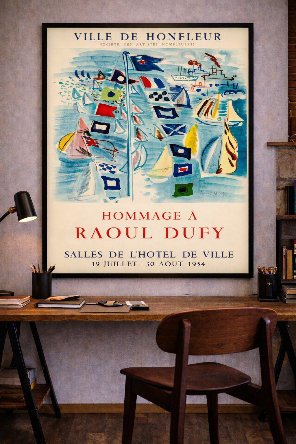 1954 French exhibition poster featuring modern art design and elegant typography 1954 French exhibition poster featuring modern art design and elegant typography