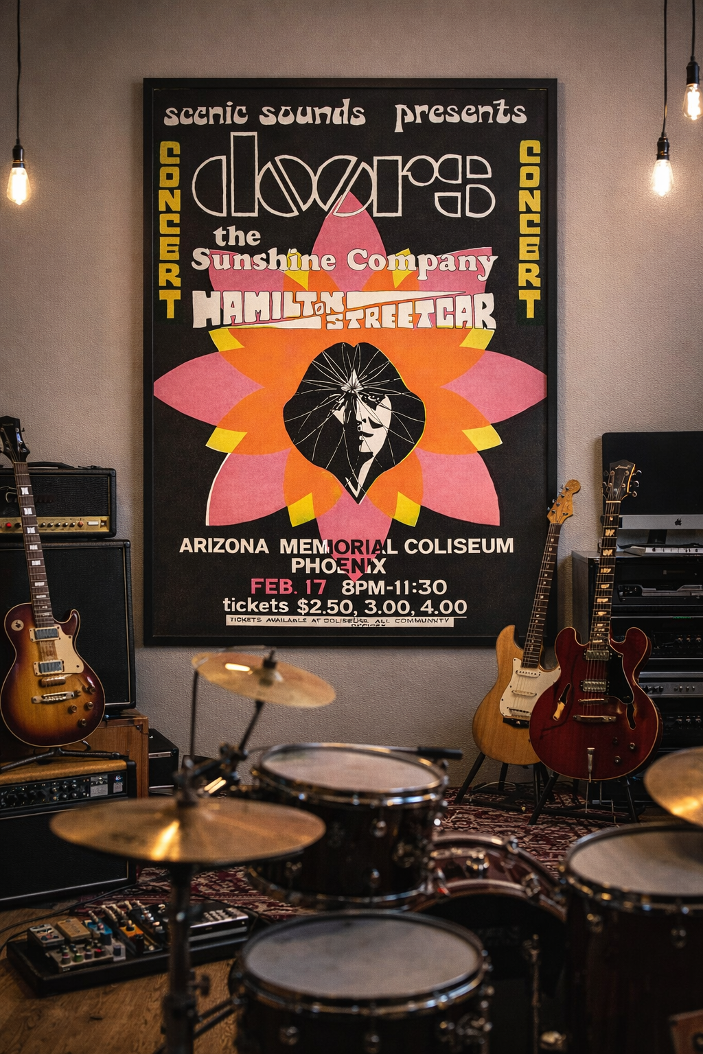 The Doors 1968 Concert Poster – Vintage Psychedelic Rock Music Print The Doors 1968 Concert Poster – Vintage Psychedelic Rock Music Print