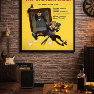 Vintage 1928 The Cameraman Poster – Buster Keaton Silent Film Print