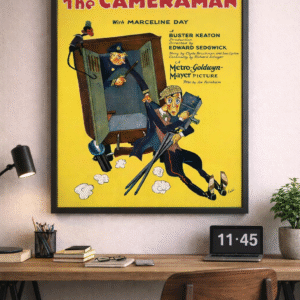 Vintage 1928 The Cameraman Poster – Buster Keaton Silent Film Print