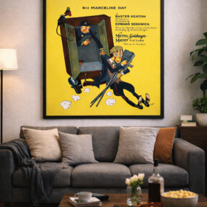 Vintage 1928 The Cameraman Poster – Buster Keaton Silent Film Print