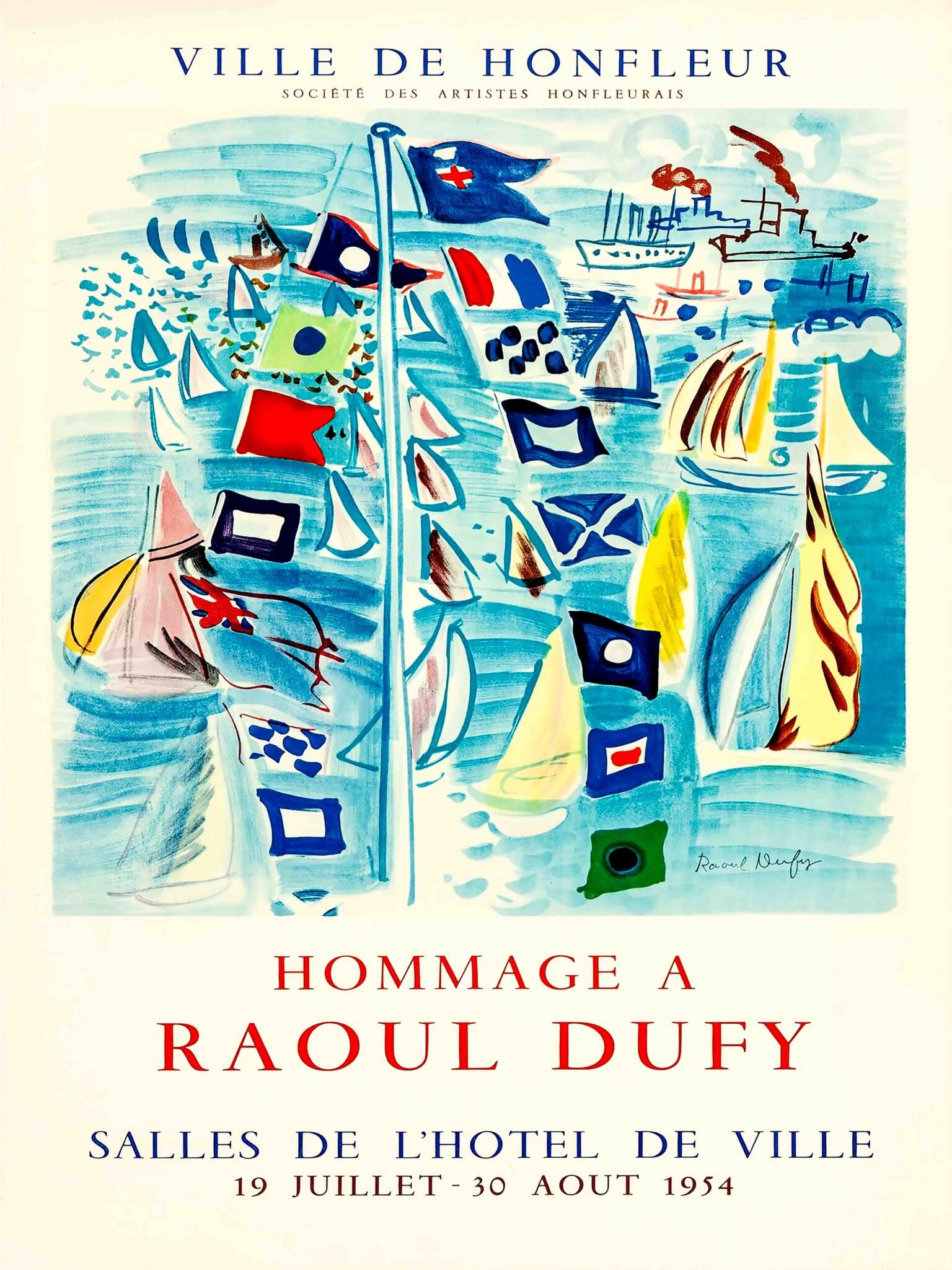 1954 French exhibition poster featuring modern art design and elegant typography 1954 French exhibition poster featuring modern art design and elegant typography
