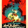 Retro rodeo poster showing classic old west cowboy artwork