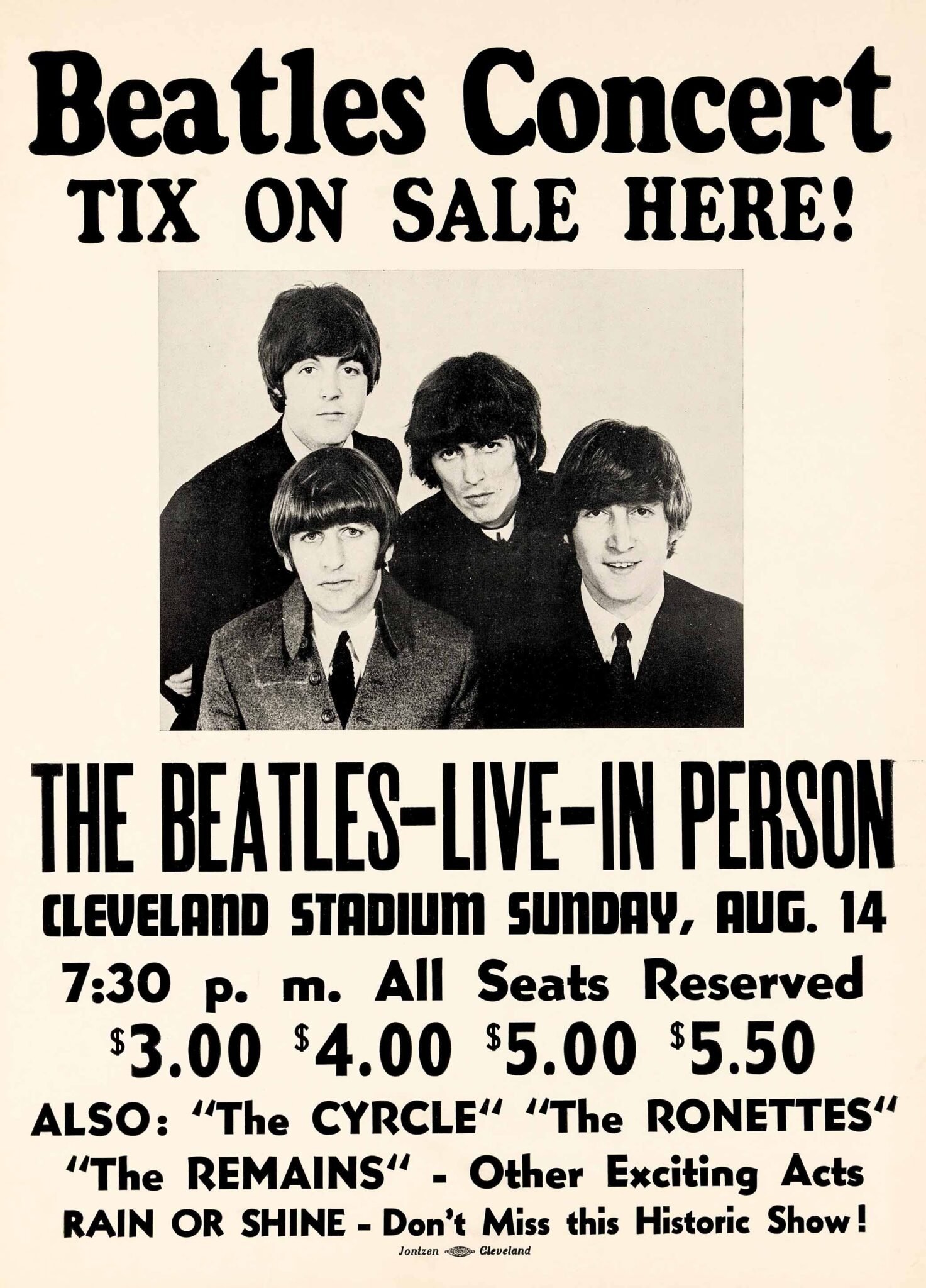 The Beatles 1966 Final Tour Concert Poster The Beatles 1966 Final Tour Concert Poster