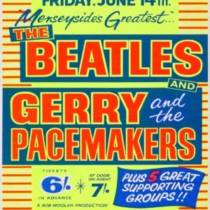1963 Merseybeat Concert Poster – Beatles Gerry Pacemakers Vintage Music Art