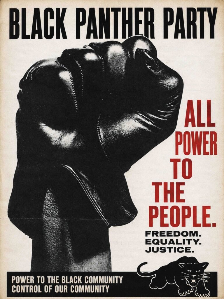 Black Panther Party Vintage Poster 1960s Civil Rights Activism