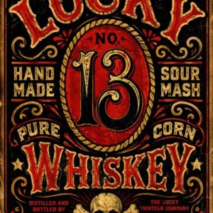 Vintage Bourbon Style Label Poster Retro Saloon Wall Artwork