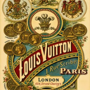 Louis Vuitton Vintage Advertising Poster – Paris and London Travel Trunk Advertisement