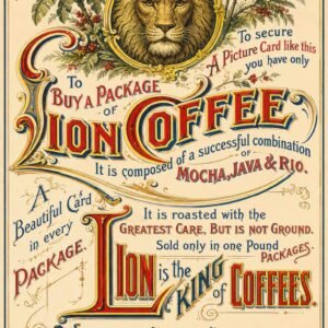 Retro Coffee Poster Print – Victorian Coffee Advertising Wall Decor
