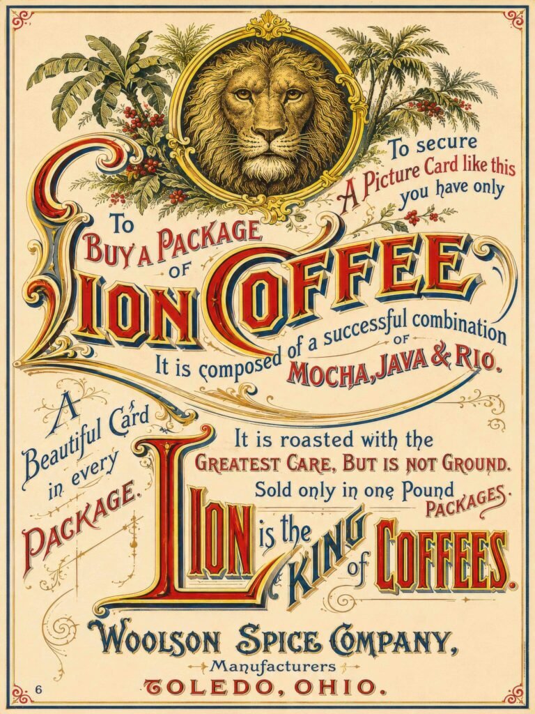 Retro Coffee Poster Print – Victorian Coffee Advertising Wall