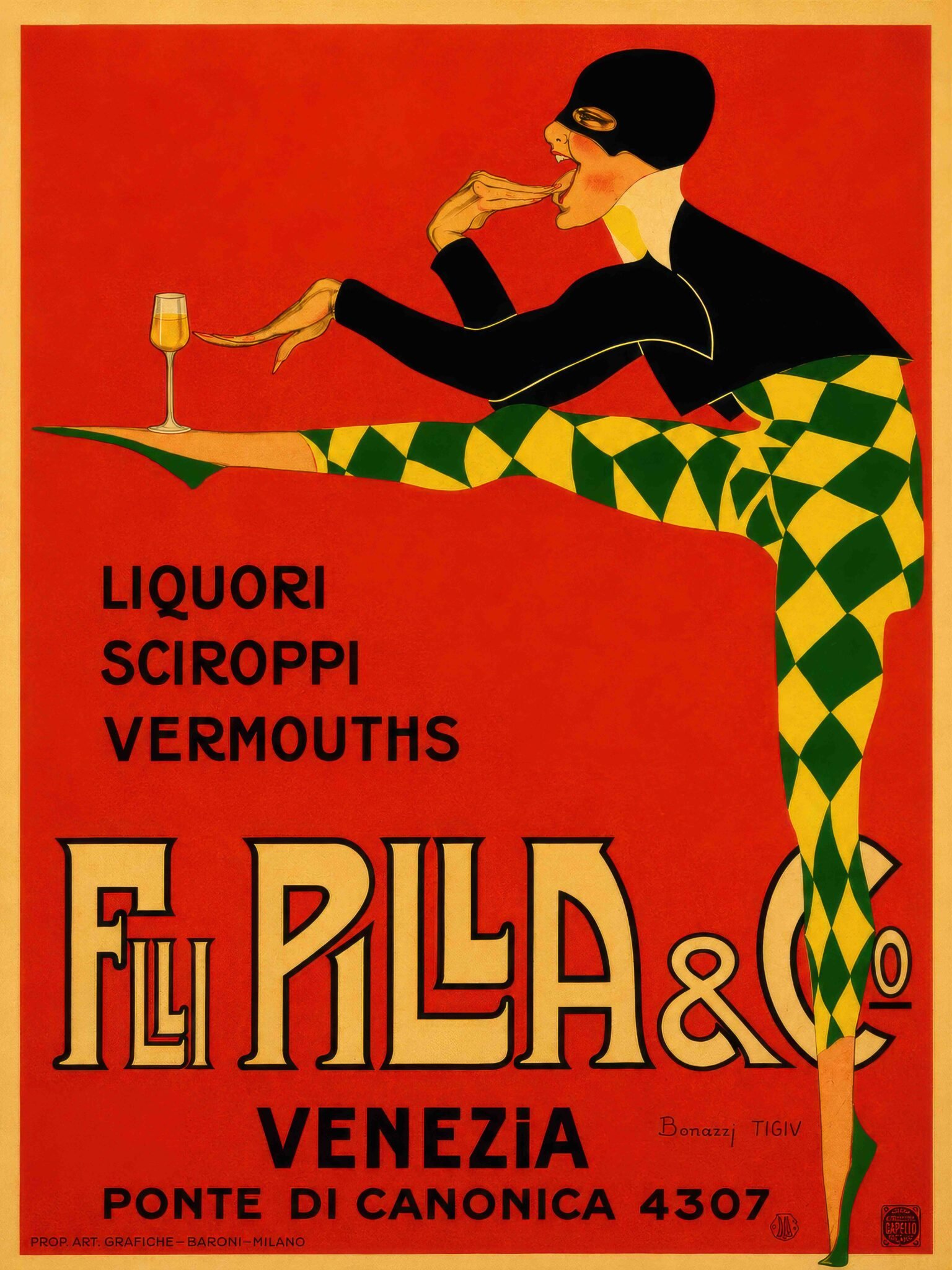 1920s Italian Cocktail Bar Poster Venetian Aperitif Wall Decor 1920s Italian Cocktail Bar Poster Venetian Aperitif Wall Decor