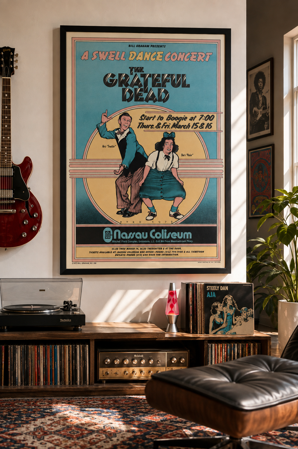 Grateful Dead Nassau Coliseum 1973 Bill Graham Concert Poster - Image 3