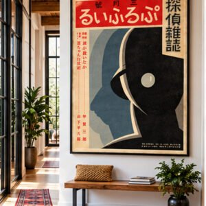 1932 Japanese Detective Magazine Cover – Vintage Art Deco Mystery Poster