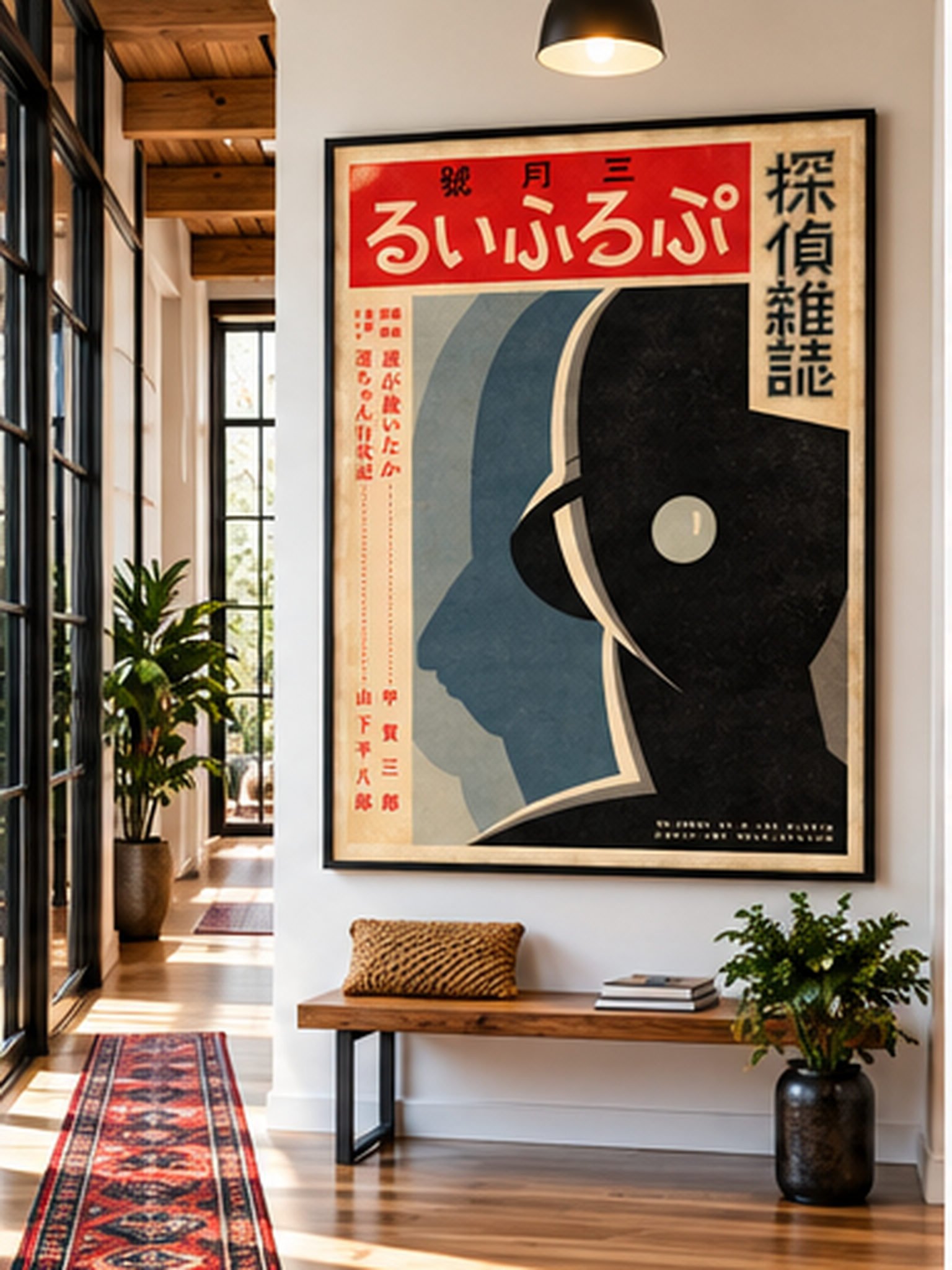 1932 Japanese Detective Magazine Cover – Vintage Art Deco Mystery Poster
