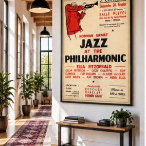 Jazz at the Philharmonic 1954 Poster – Ella Fitzgerald, Dizzy Gillespie & Oscar Peterson