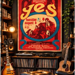 Yes Vintage Concert Poster – Northwest Releasing Psychedelic Rock Poster