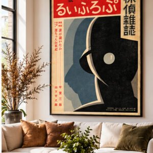 1932 Japanese Detective Magazine Cover – Vintage Art Deco Mystery Poster