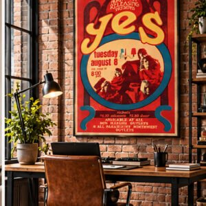 Yes Vintage Concert Poster – Northwest Releasing Psychedelic Rock Poster