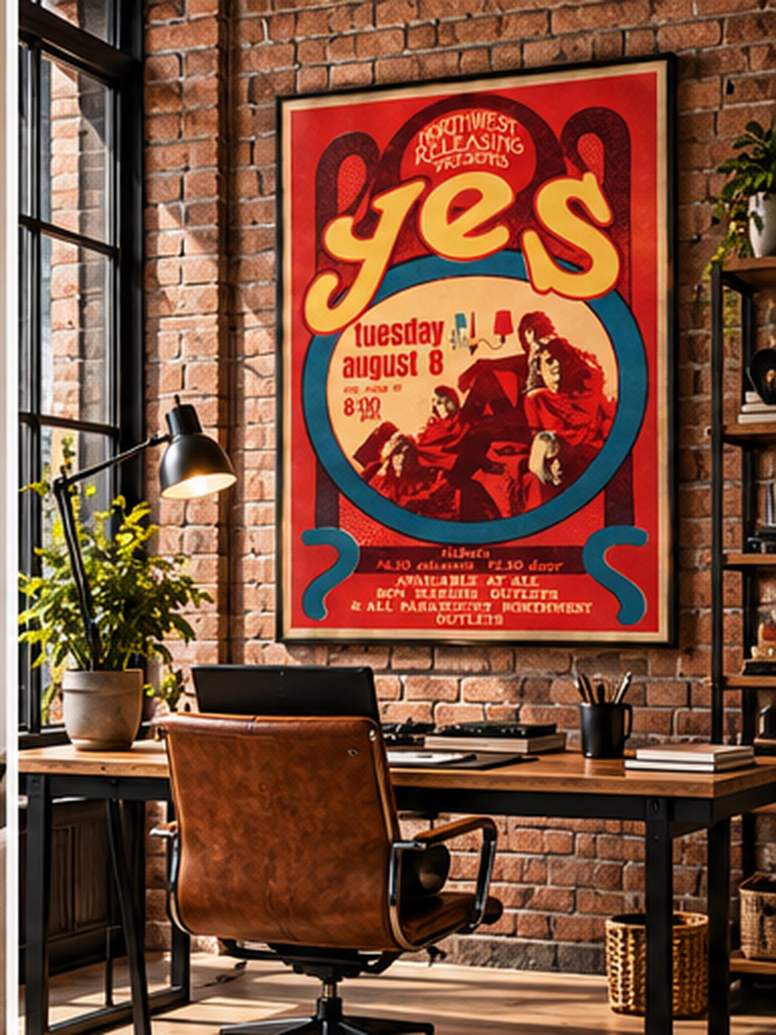 Yes Vintage Concert Poster – Northwest Releasing Psychedelic Rock Poster