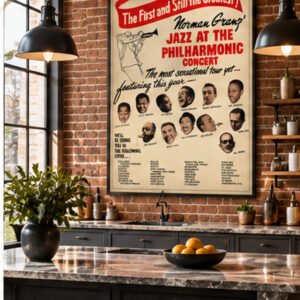 Ella Fitzgerald, Dizzy Gillespie & Oscar Peterson – 1954 Jazz Concert Poster