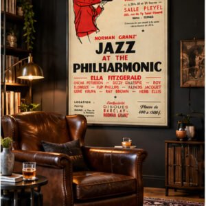 Jazz at the Philharmonic 1954 Poster – Ella Fitzgerald, Dizzy Gillespie & Oscar Peterson