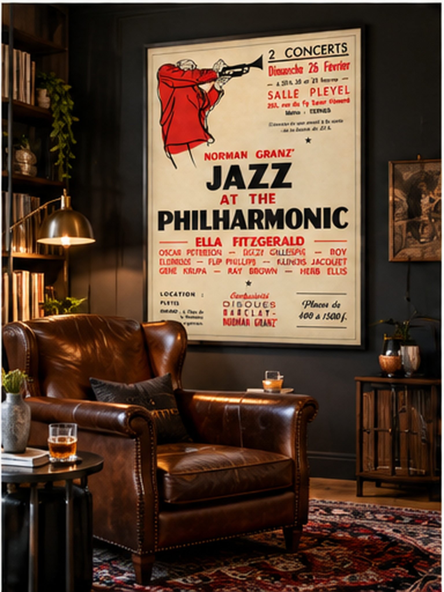 Jazz at the Philharmonic 1954 Poster – Ella Fitzgerald, Dizzy Gillespie & Oscar Peterson