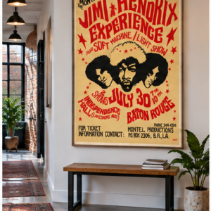 Jimi Hendrix 1968 Baton Rouge Poster – Experience & Soft Machine Concert
