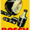 Bosch Car Headlamp & Dynamo – Vintage Automotive Advertising Poster