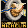 Vintage Michelin Tire Poster – Câblé Confort Italian Advertising by Marcello Dudovich
