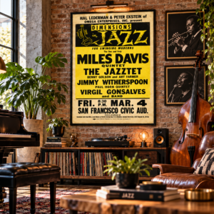 Miles Davis Quintet at San Francisco Civic Auditorium – Vintage Jazz Poster