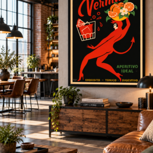 Alternative view of Vintage Vermut Poster Retro Italian Vermouth and Cocktail Bar Print