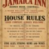 Jamaica Inn House Rules – Vintage Style Cornwall Pub Sign Poster
