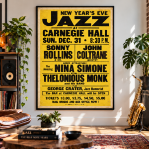 Nina Simone, Thelonious Monk, John Coltrane & Sonny Rollins – Vintage Carnegie Hall Poster