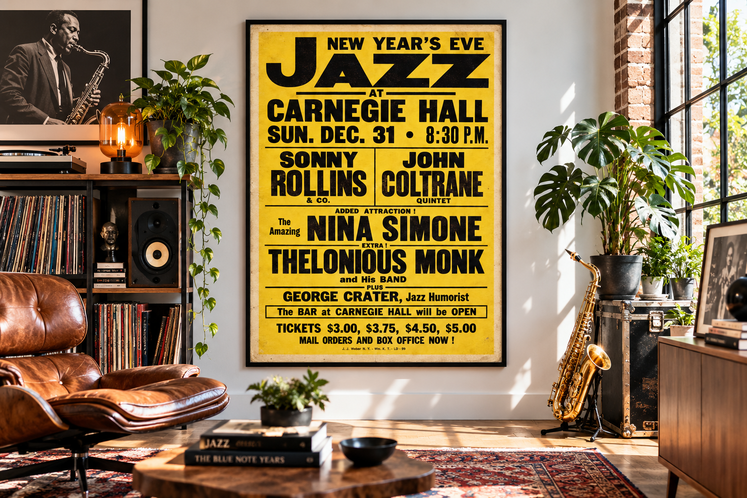 Nina Simone, Thelonious Monk, John Coltrane & Sonny Rollins – Vintage Carnegie Hall Poster
