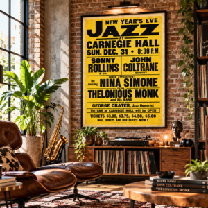 Nina Simone, Thelonious Monk, John Coltrane & Sonny Rollins – Vintage Carnegie Hall Poster