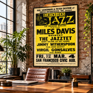 Miles Davis Quintet at San Francisco Civic Auditorium – Vintage Jazz Poster