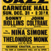 Nina Simone, Thelonious Monk, John Coltrane & Sonny Rollins – Vintage Carnegie Hall Poster